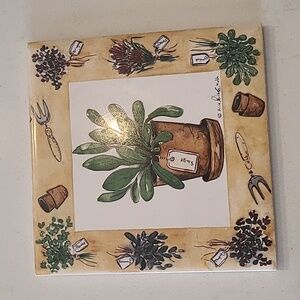Single Plant Sage Garden Coaster Tile